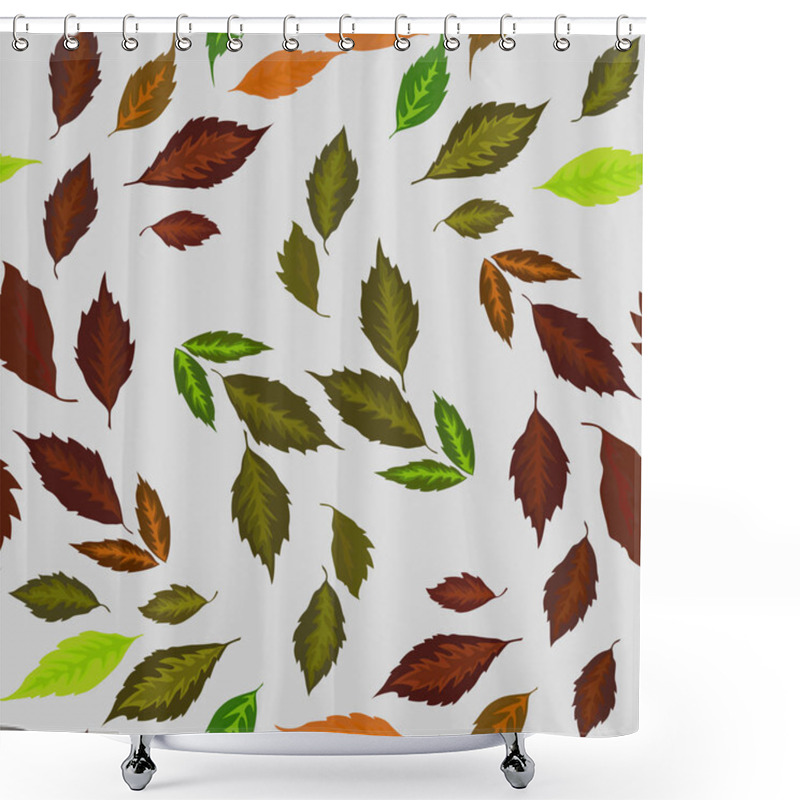 Personality  Illustration Of A Seamless Background Of Leaves, The Botanical Ornament Maple For Interior Design  Shower Curtains