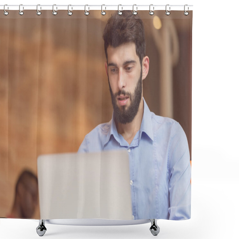 Personality  Software Developer Working On Computer  Shower Curtains