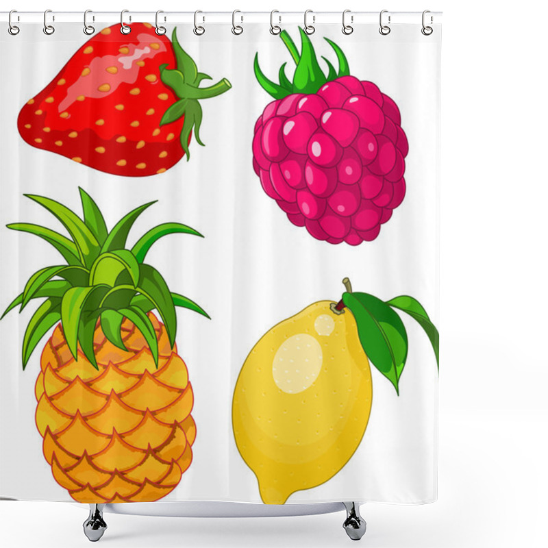 Personality  Cartoon Fruit Set Shower Curtains