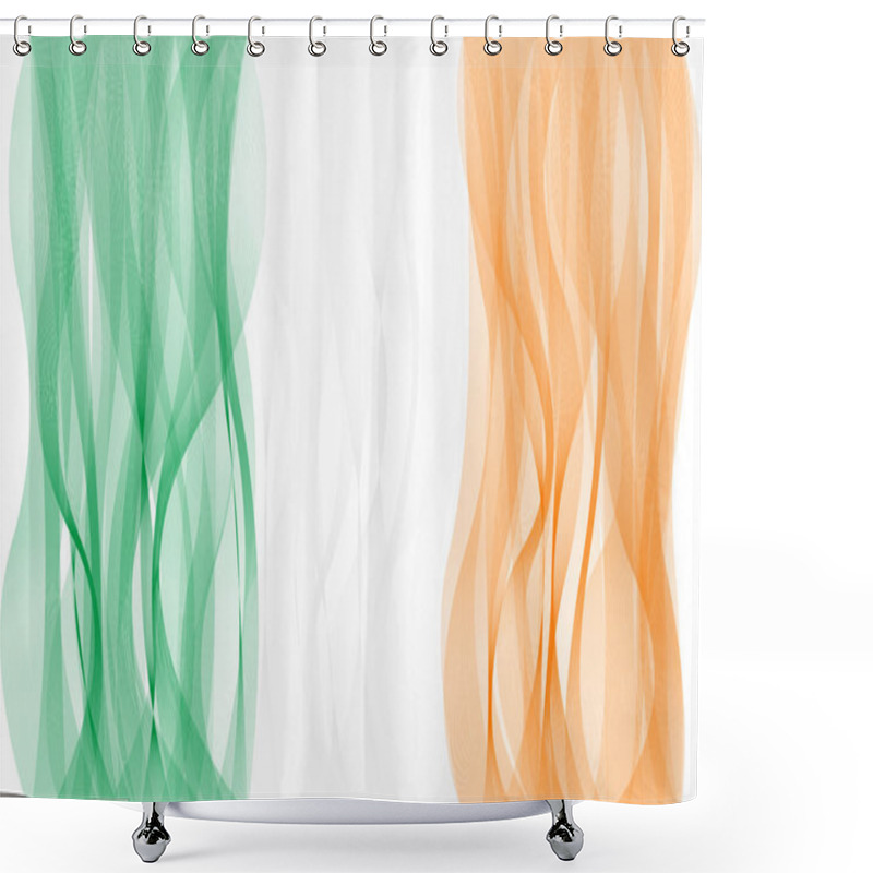 Personality  Wave Line Flag Of Ireland Shower Curtains