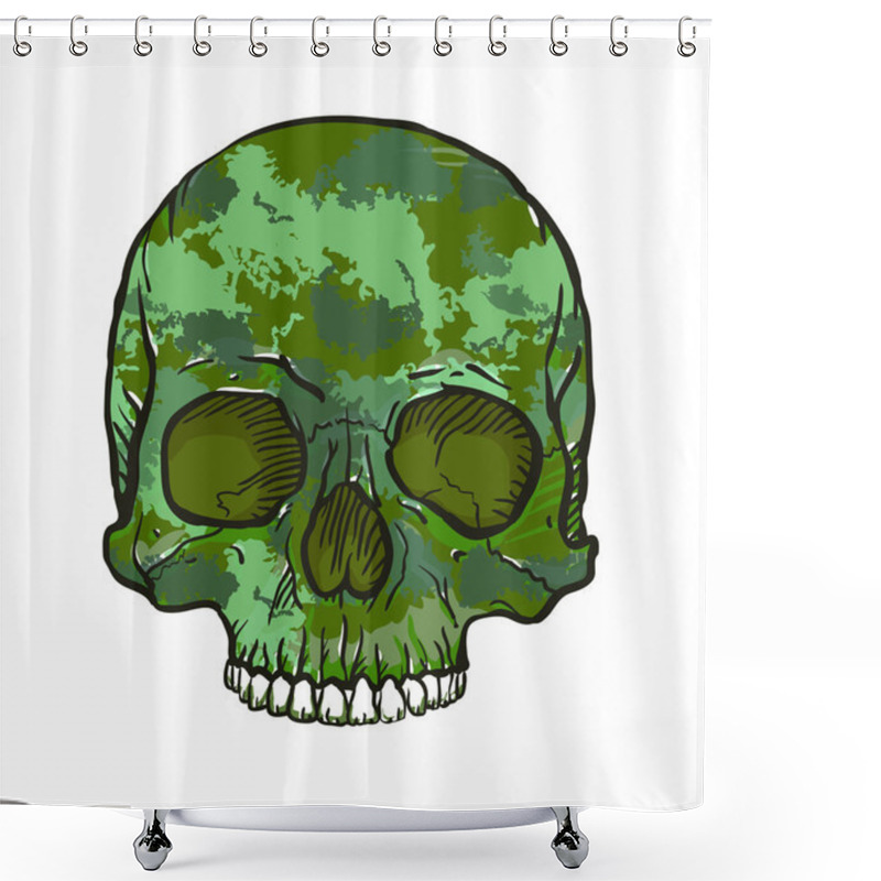 Personality  Camouflage Skull Shower Curtains