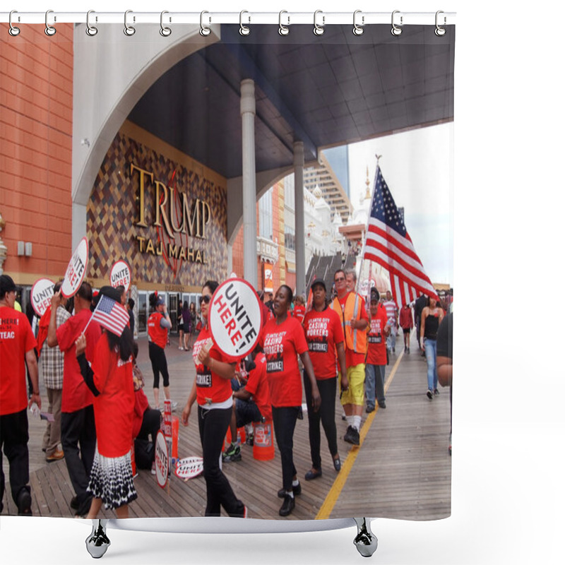 Personality  Union Workers Picket Line Shower Curtains