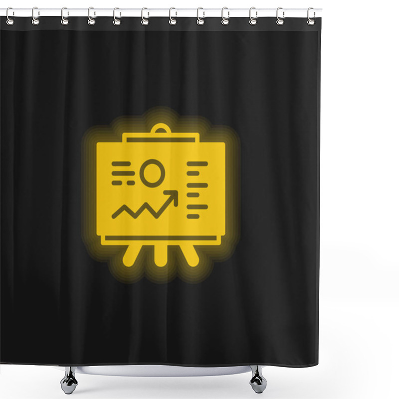 Personality  Analytics Yellow Glowing Neon Icon Shower Curtains