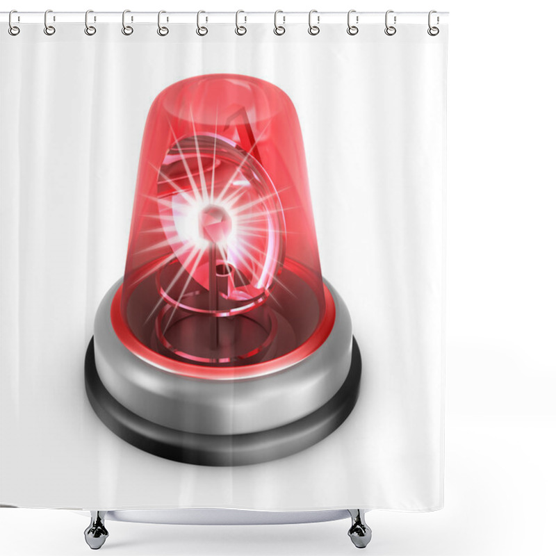 Personality  Red Flasher Icon. Isolated On White Shower Curtains