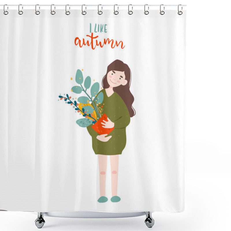 Personality  Vector Illustration In Flat Cartoon Style Shower Curtains