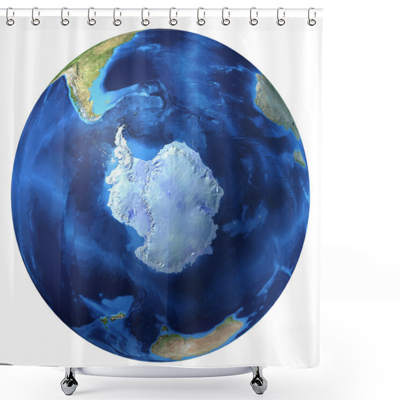 Personality  Earth Globe, Realistic 3 D Rendering. Shower Curtains