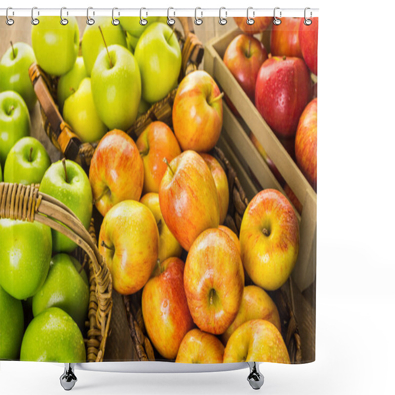 Personality  Variety Of Organic Apples Shower Curtains