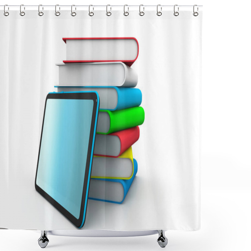 Personality  Books And Tablet Pc Shower Curtains