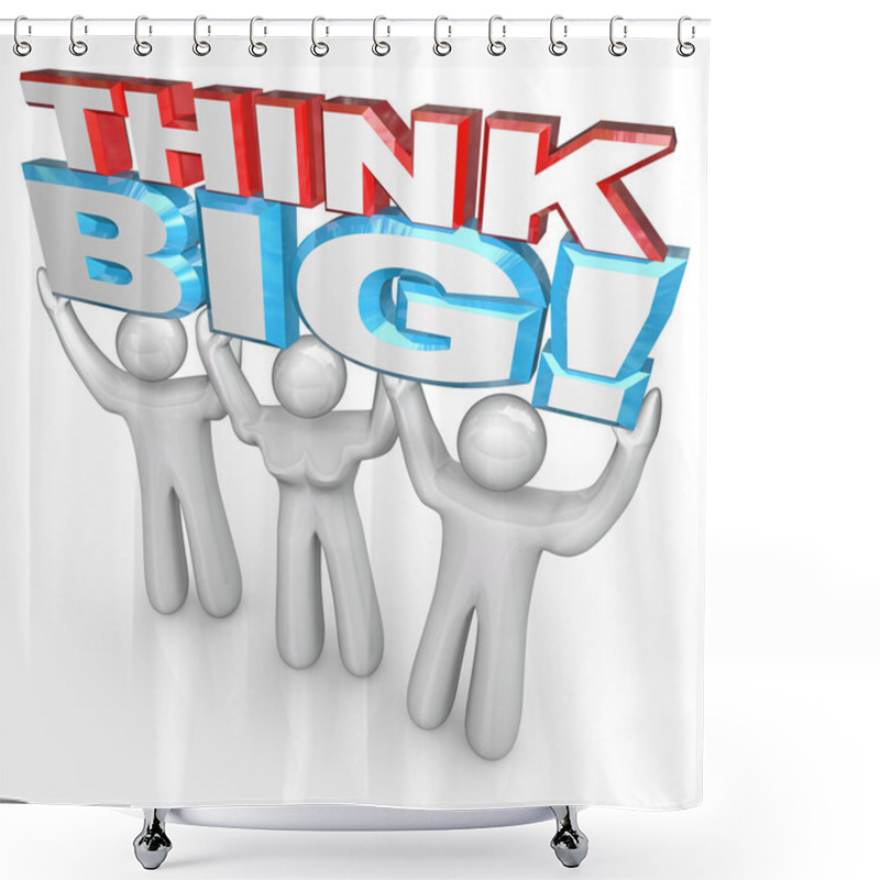 Personality  Think Big Team Of Lift Words Together For Success Shower Curtains