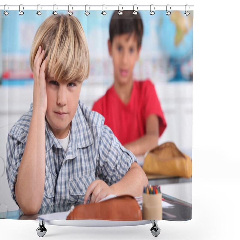 Personality  Two Kids In Classroom Shower Curtains