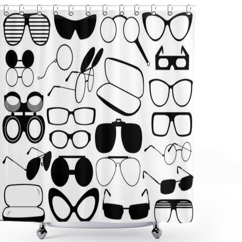 Personality  Different Eyeglasses Shower Curtains