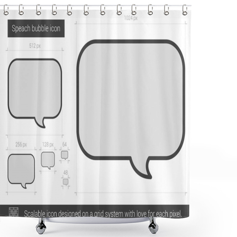 Personality  Speach Bubble Line Icon. Shower Curtains