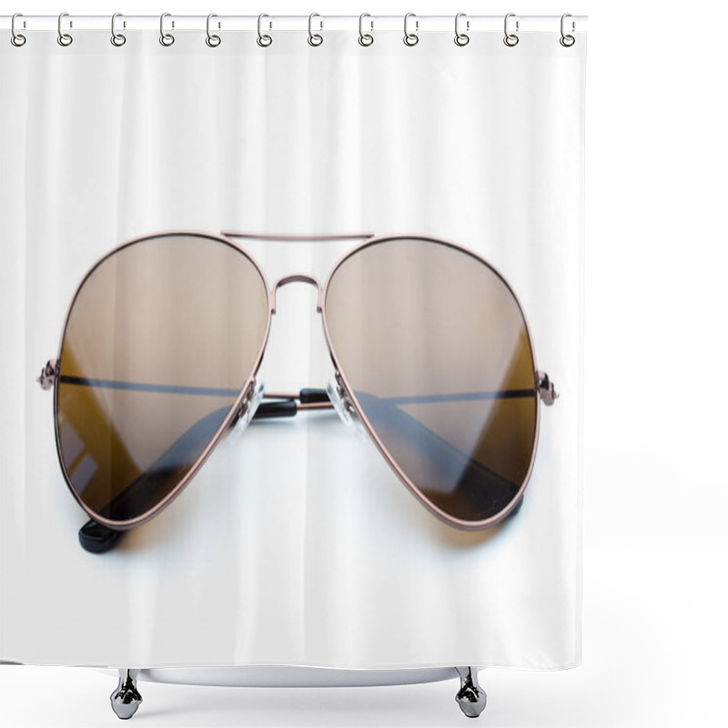 Personality  Sunglasses Isolated White Background Shower Curtains