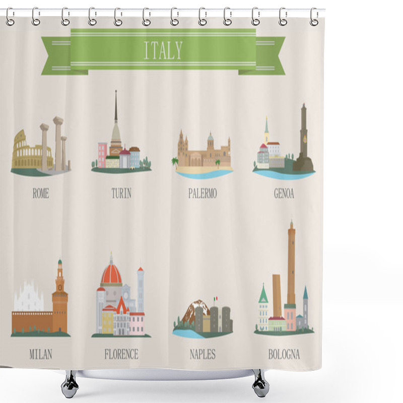 Personality  City Symbol. Italy Shower Curtains