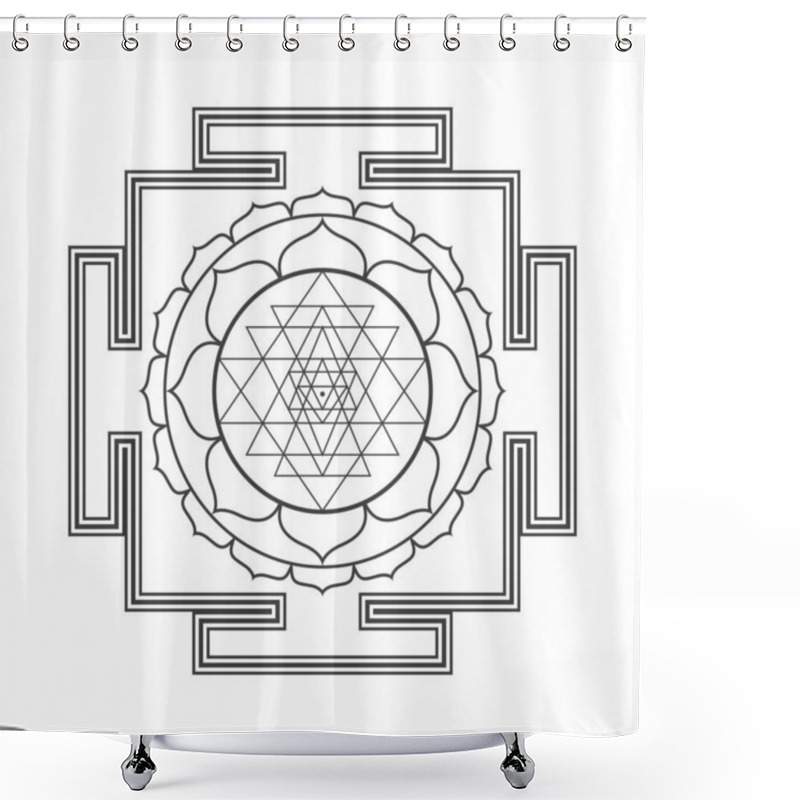 Personality  Hinduism Yantra Sacred Geometry Mandal Shower Curtains