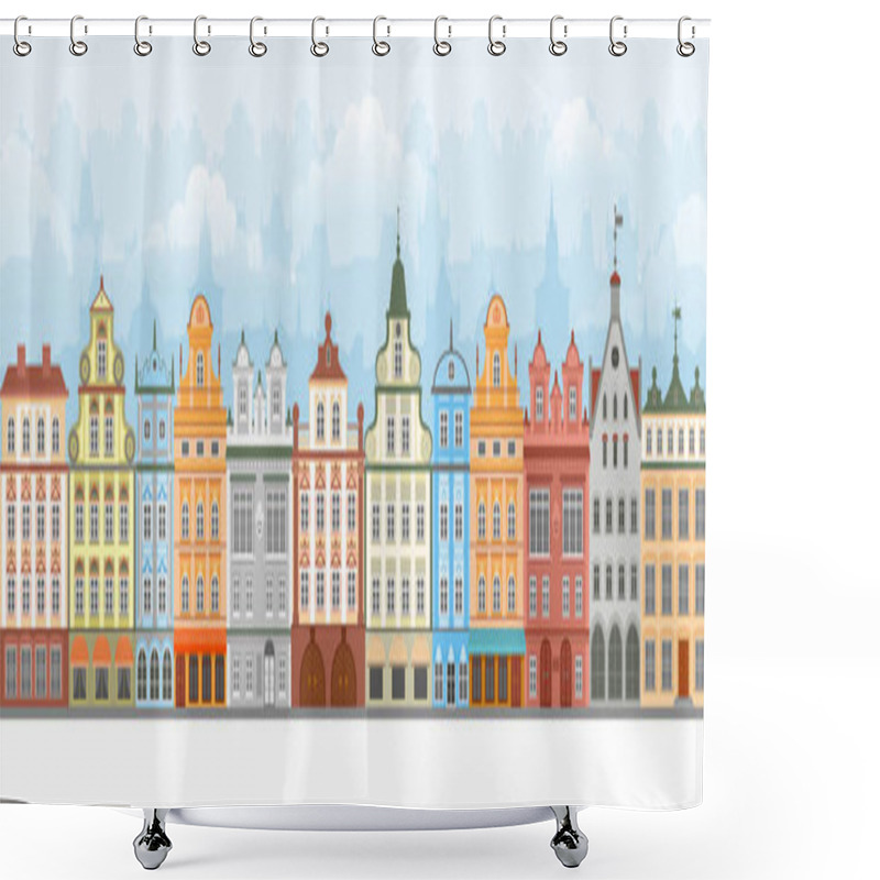 Personality  European Cityscape Seamless Shower Curtains