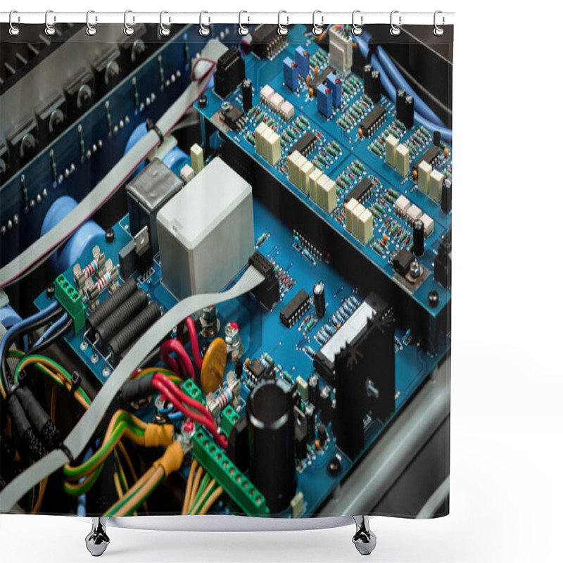 Personality  System Board Close-up View With Electronic Details And Components  Shower Curtains