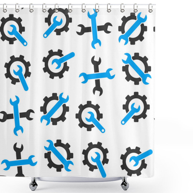 Personality  Tools Seamless Flat Vector Pattern Shower Curtains