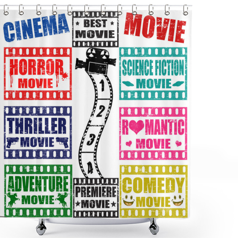 Personality  Movie Genres Stamps Shower Curtains