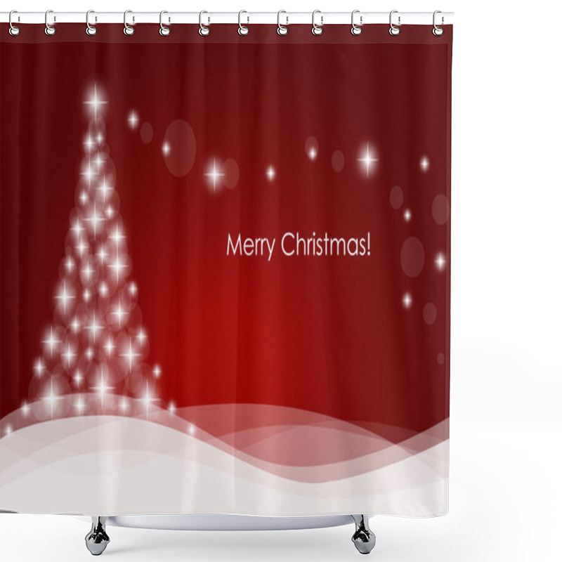 Personality  Christmas Background With Christmas Tree, Vector Illustration. Shower Curtains