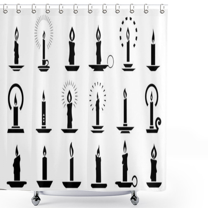 Personality  Candle2 Silhouettes Shower Curtains