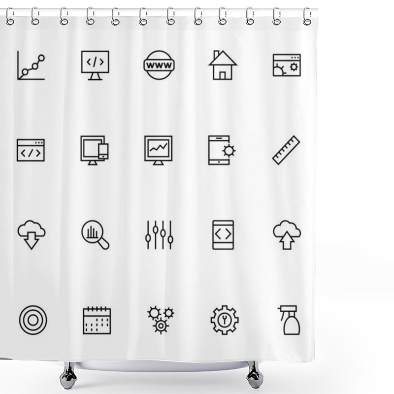 Personality  Productivity And Development Vector Icons 2 Shower Curtains