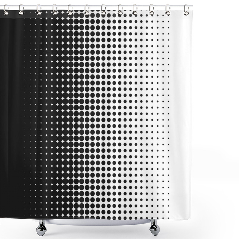 Personality  Dotted Background Vector Illustration, White And Black Halftone Gradient Seamless Shower Curtains