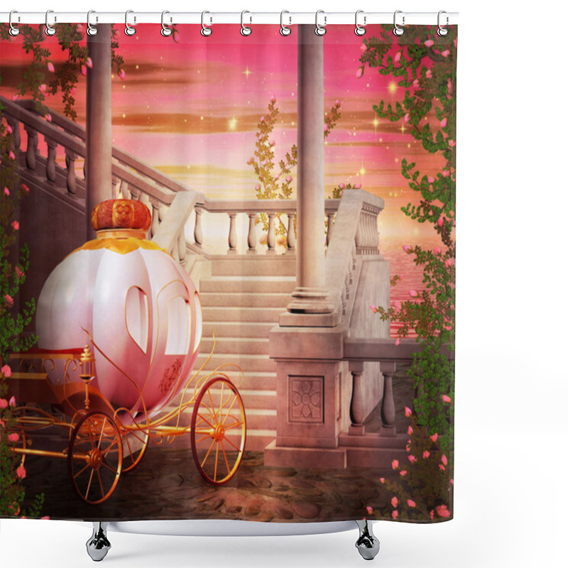 Personality  Carriage Castle Fantasy Backdrop Shower Curtains