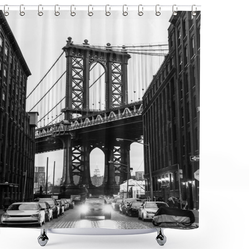 Personality  Manhattan Bridge, New York City, USA. Shower Curtains