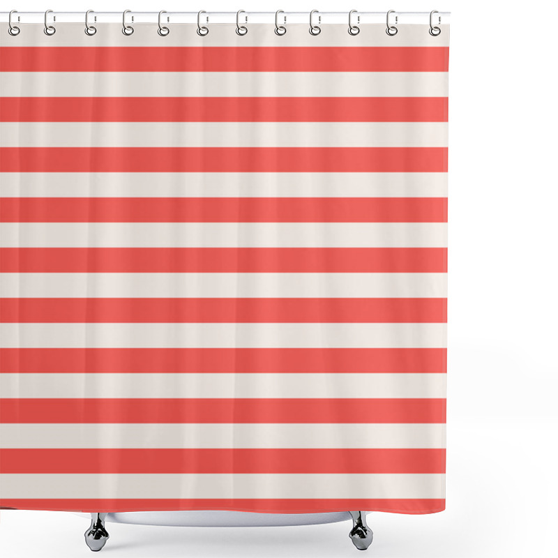 Personality  Red And Beige Horizontal Stripes Seamless Vector Background Shower Curtains