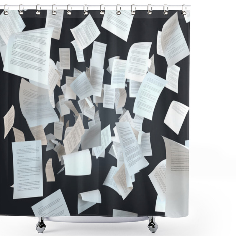 Personality  Tax Papers Falling Shower Curtains