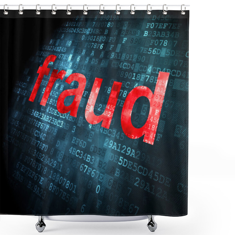 Personality  Security Concept: Fraud On Digital Background Shower Curtains