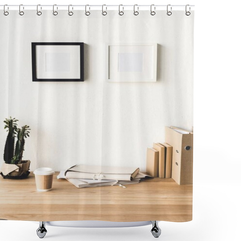 Personality  Photo Frames Hanging On Wall In Room Shower Curtains