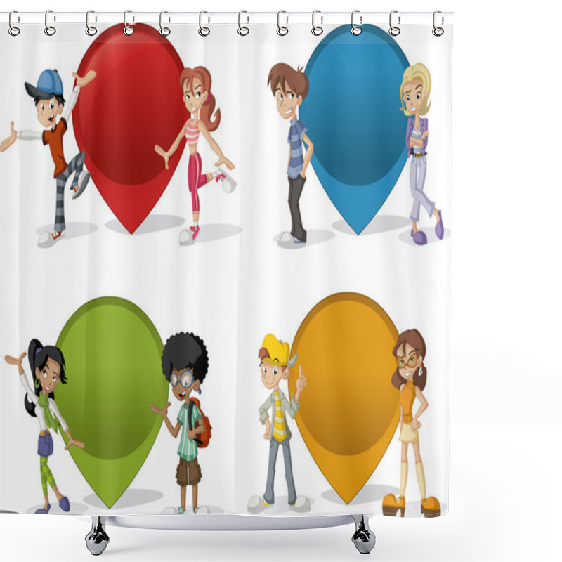 Personality  Cartoon Teenagers Shower Curtains