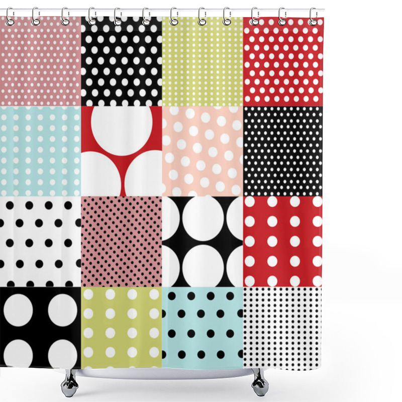 Personality  Seamless Patterns, Polka Dot Set Shower Curtains