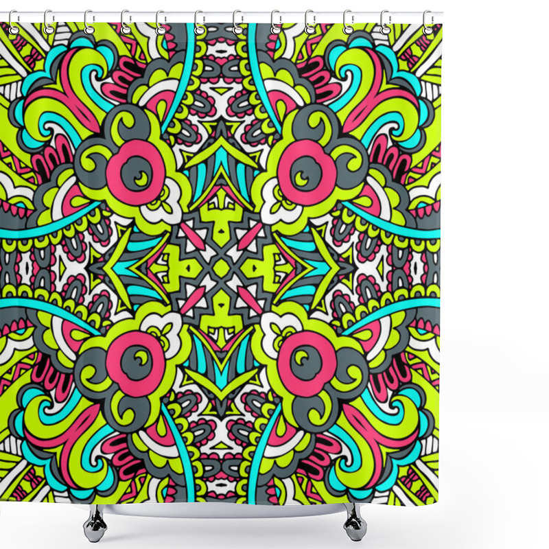 Personality  Abstract Seamless Kaleidoscopic Vector Background Shower Curtains