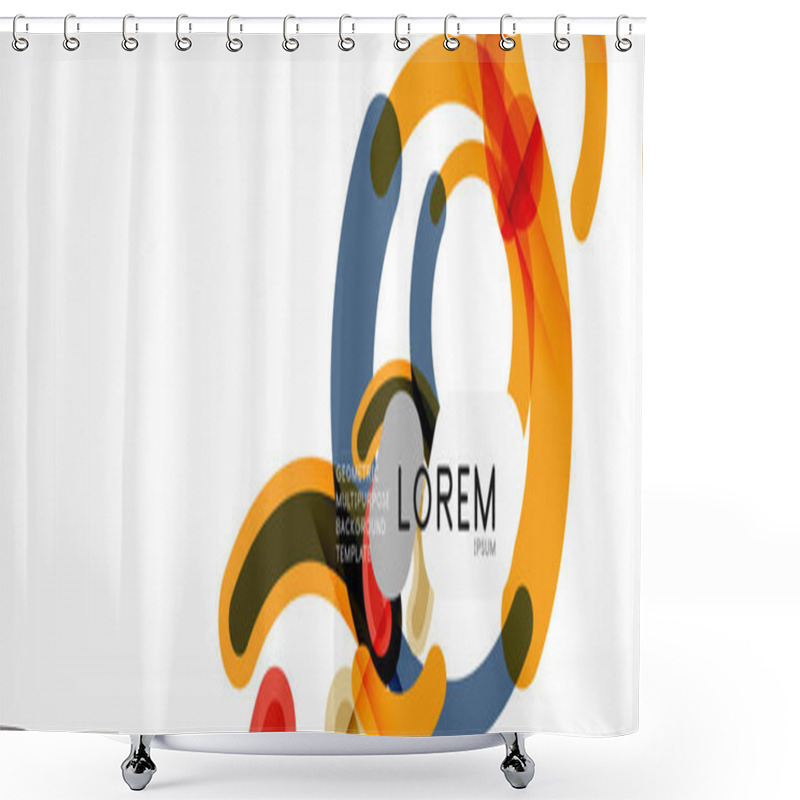 Personality  Linear Design Circle Background Shower Curtains