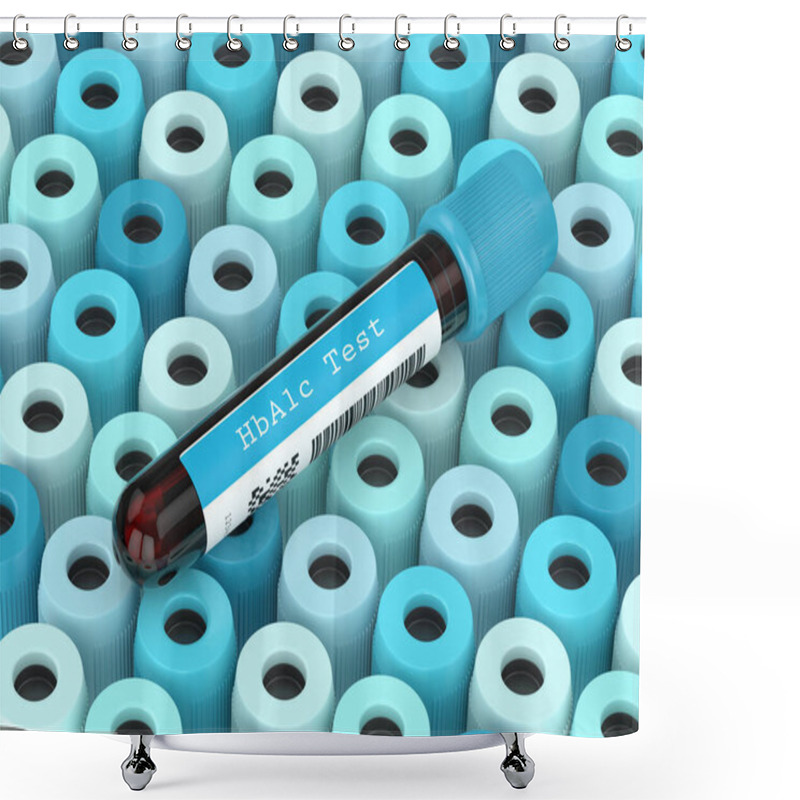 Personality  3d Render Of HbA1c Blood Tubes In Row Shower Curtains