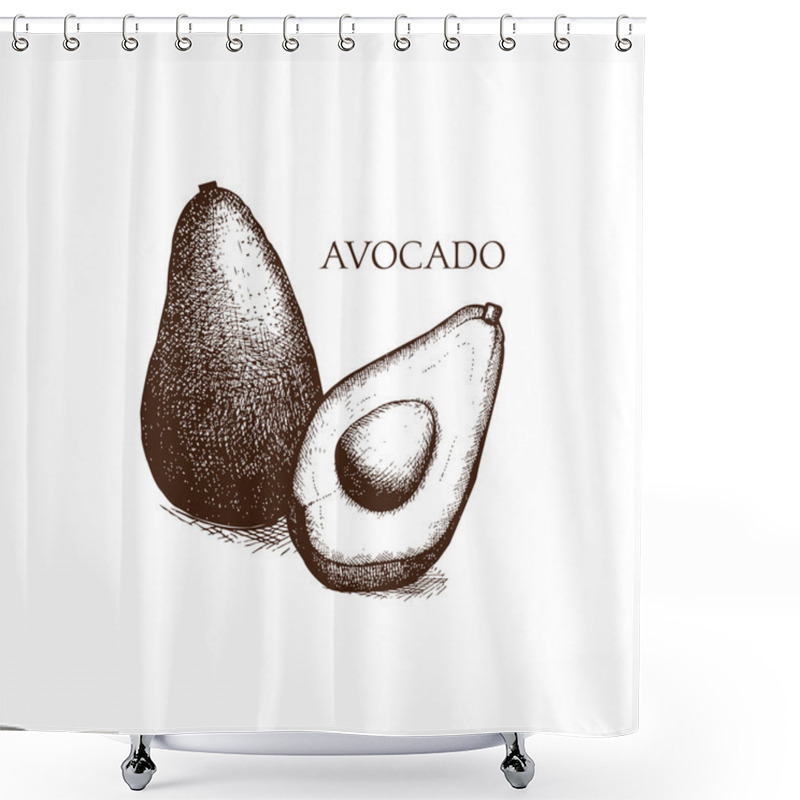 Personality  Ink Hand Avocado Shower Curtains