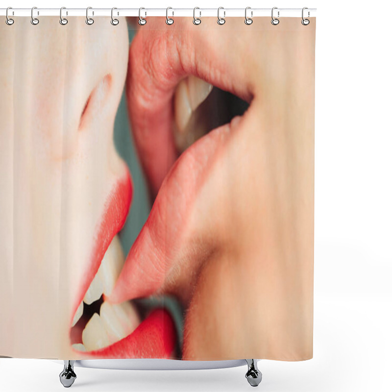 Personality  Sensual Female Lips Kissing. Lesbian Pleasures. Oral Pleasure. Couple Girls Kissing Lips Close Up. Sensual Touch Kissing Sexual Activity. Hot Foreplay. Lip Care. Sex Education Shower Curtains