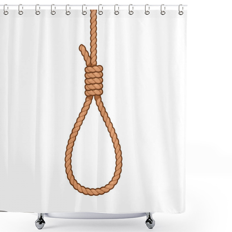 Personality  Hangman Noose Rope Knot, Cartoon Style Drawing. Suicide And Death By Hanging Vector Illustration. Shower Curtains