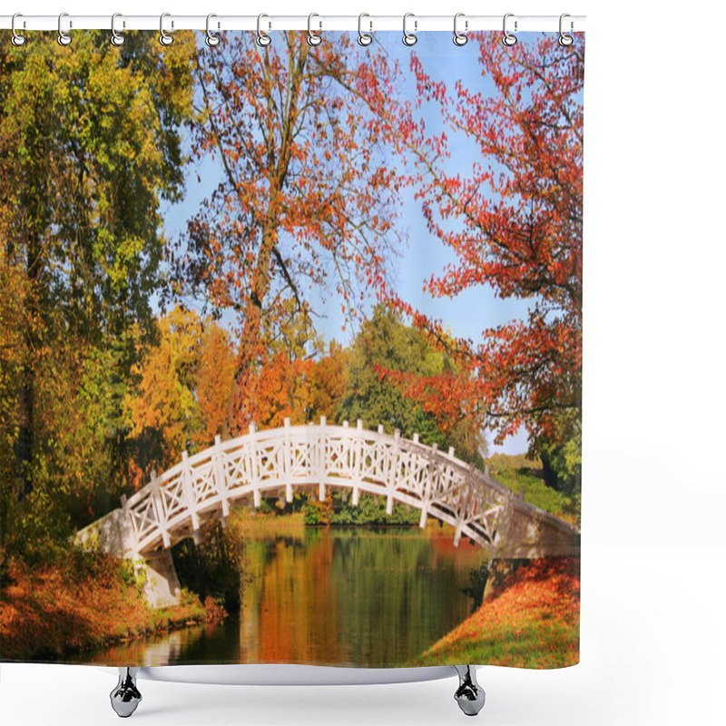 Personality  English Grounds Of Woerlitz White Bridge 21 Shower Curtains