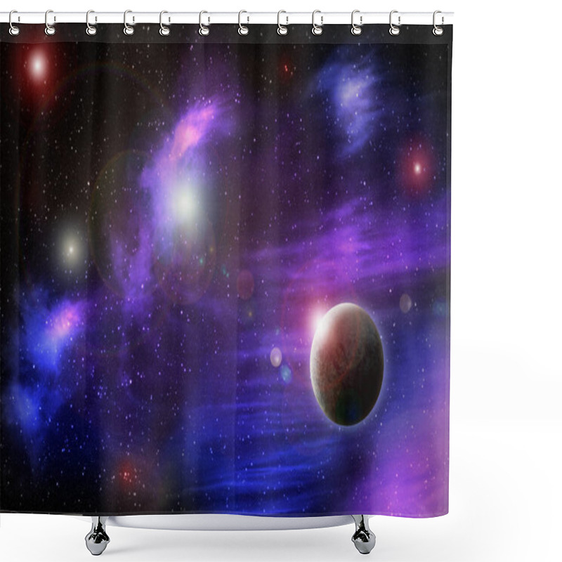 Personality  Unknown Planet From Outer Space. Space Nebula. Cosmic Cluster Of Stars. Outer Space Background Shower Curtains