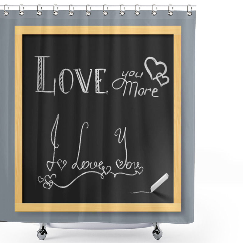 Personality  Valentine Card On Chalkboard Shower Curtains