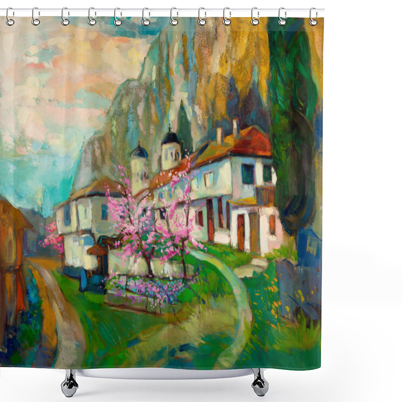 Personality  Bulgarian Village In The Mountain Shower Curtains