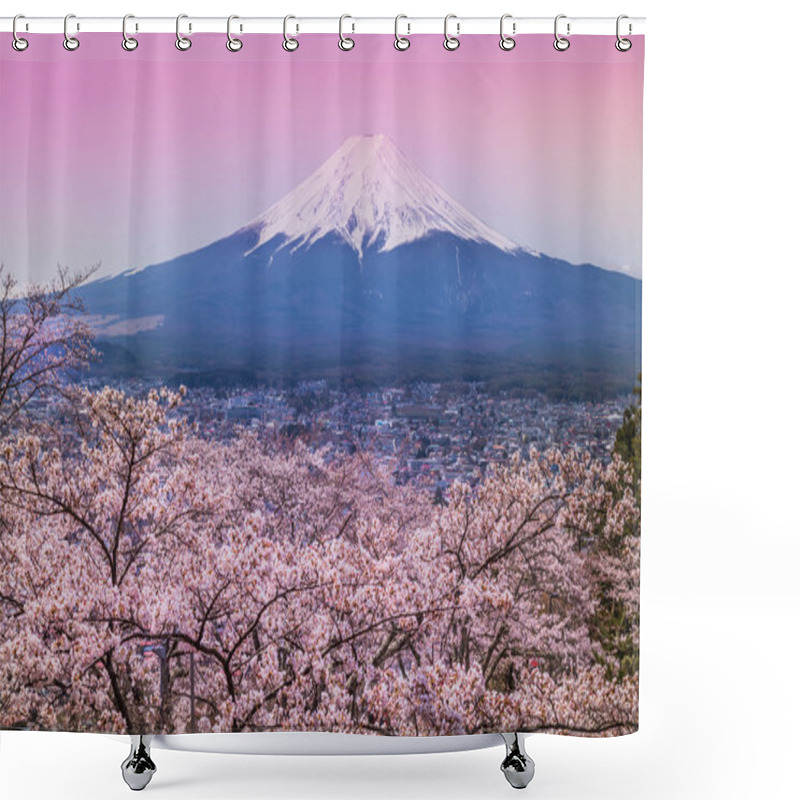 Personality  Mountain Fuji In Spring ,Cherry Blossom Sakura Shower Curtains