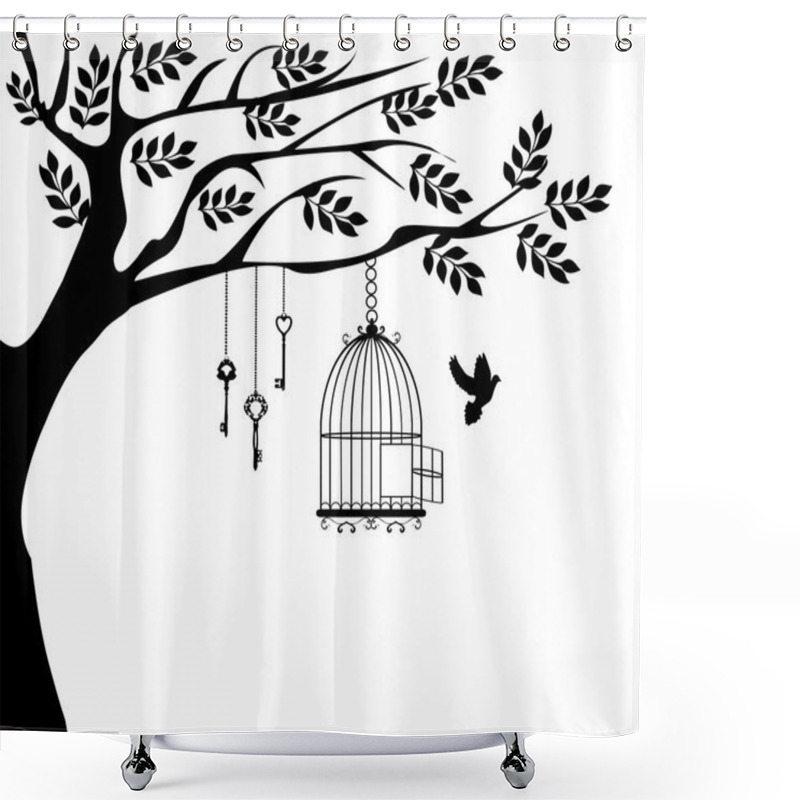 Personality  Bird Cage Shower Curtains