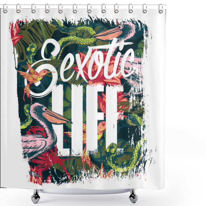 Personality  Tropical Exotic Print Shower Curtains