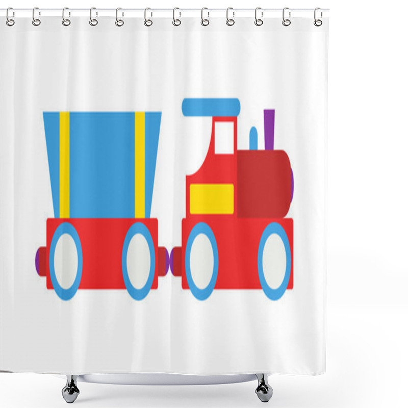 Personality  Toy Train Vector Illustration. Shower Curtains