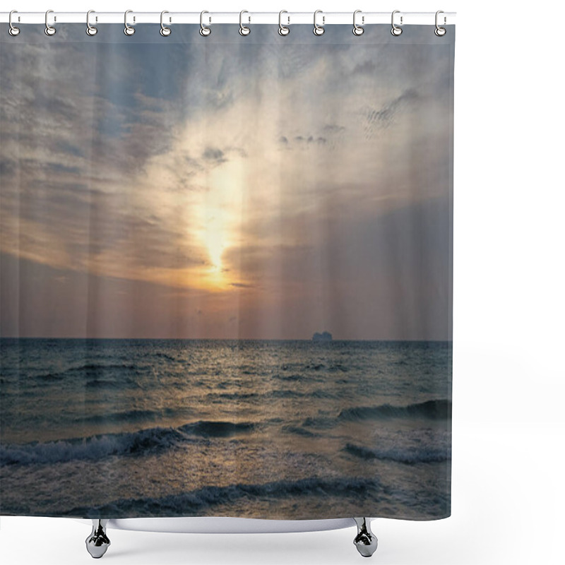 Personality  Beautiful Summer Seascape Nature At Sunset. Seascape Nature At Sunset Sky. Photo Of Seascape Nature At Sunset. Seascape Nature At Sunset. Shower Curtains